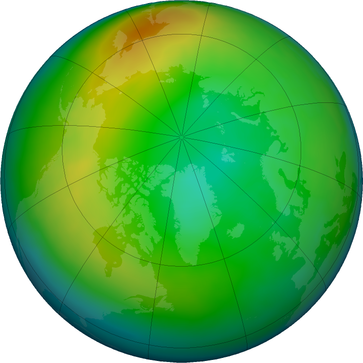Arctic ozone map for December 2021